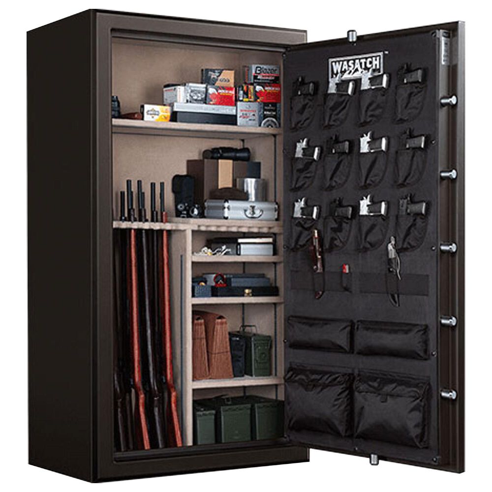 Wasatch 64-Gun Fireproof and Waterproof Safe with Electronic Lock in Dark Bronze, , large