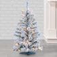 The Gerson Company 3" Flocked Colorado Spruce with Clear Lights in Green, , large