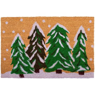 Callaway Winter Wonderland 1"4" x 2"4" Natural and Green Door Mat, , large