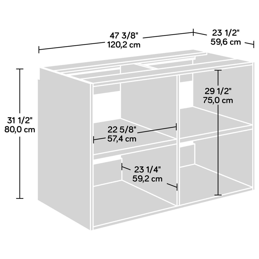 Sauder Bundled Cabinet with Faux Stone Top &amp; Doors, , large