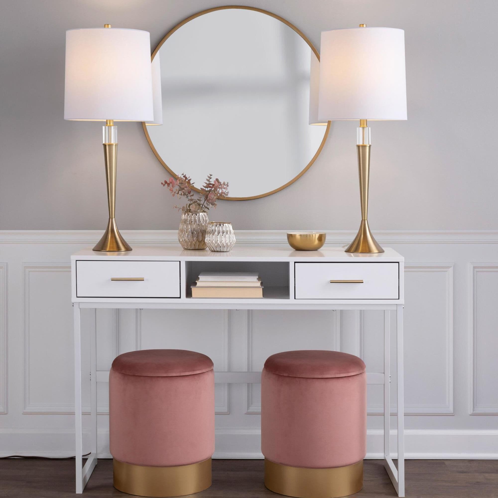 White franklin sofa console deals table with 3 stools