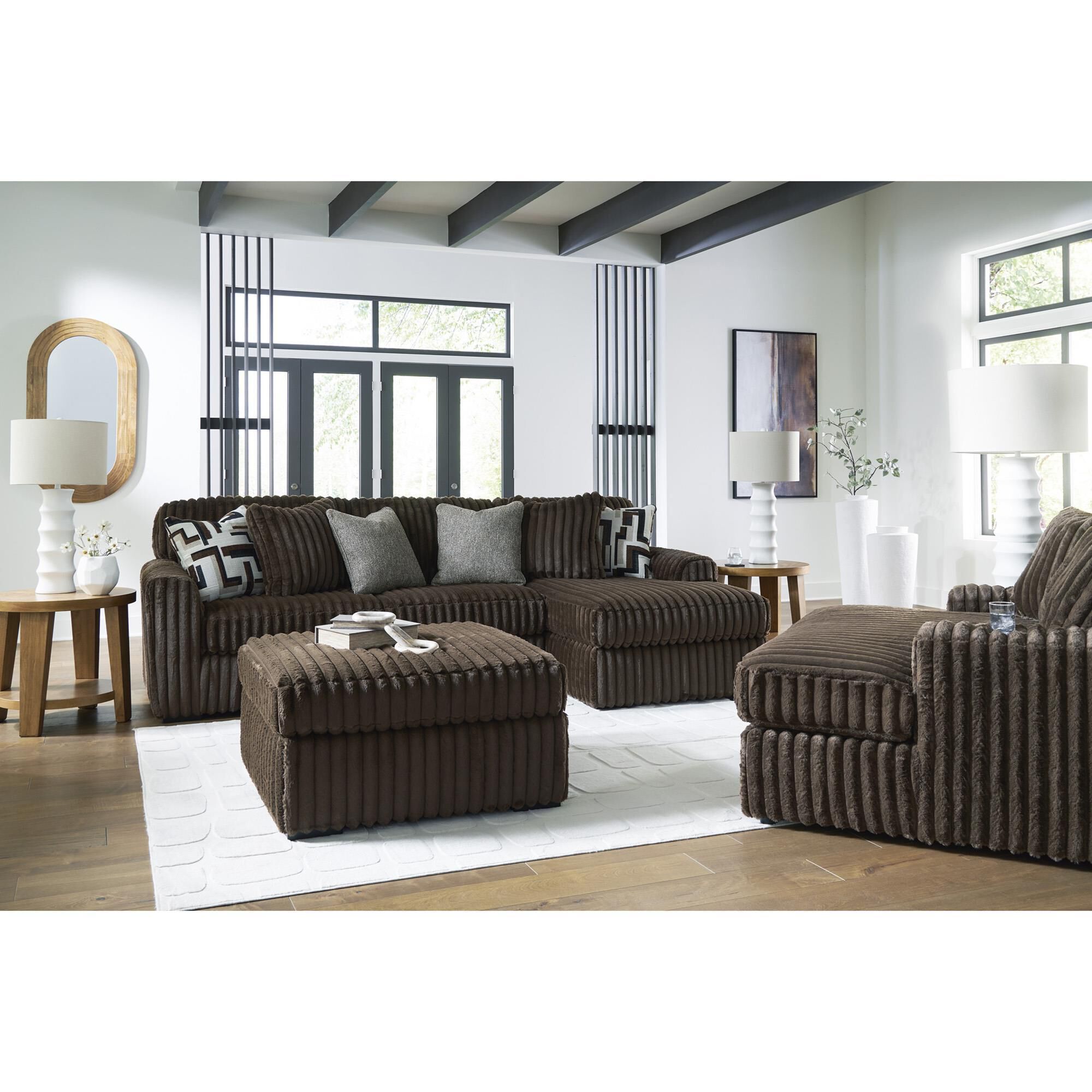 Ashley Midnight-Madness Oversized Accent Ottoman in Chocolate