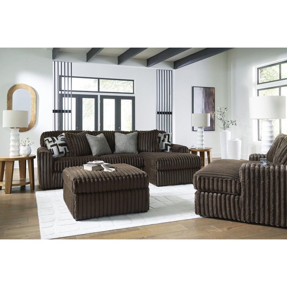 Ashley Midnight-Madness Oversized Accent Ottoman in Chocolate, , large
