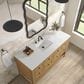 James Martin Vanities Breckenridge 60" Single Bathroom Vanity in Light Natural Oak with 3 cm White Zeus Quartz Top and Rectangular Sink, , large