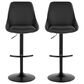 LumiSource Diana Adjustable Barstool with Black Faux Leather Upholstery in Black (Set of 2), , large