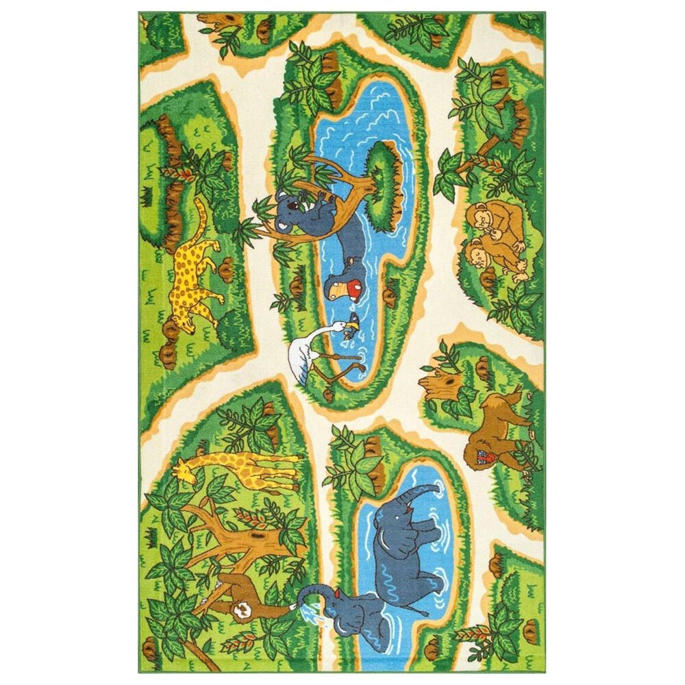 nuLOOM Giza MCGZ16A 3'3" x 5' Green Kids Rug, , large