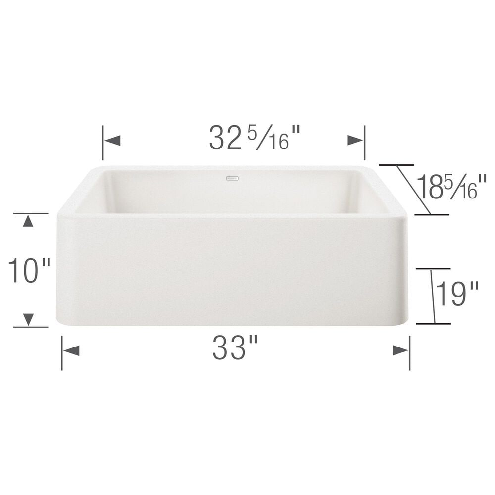 Blanco Ikon 33&quot; Apron Single Bowl Farmhouse Sink in White, , large