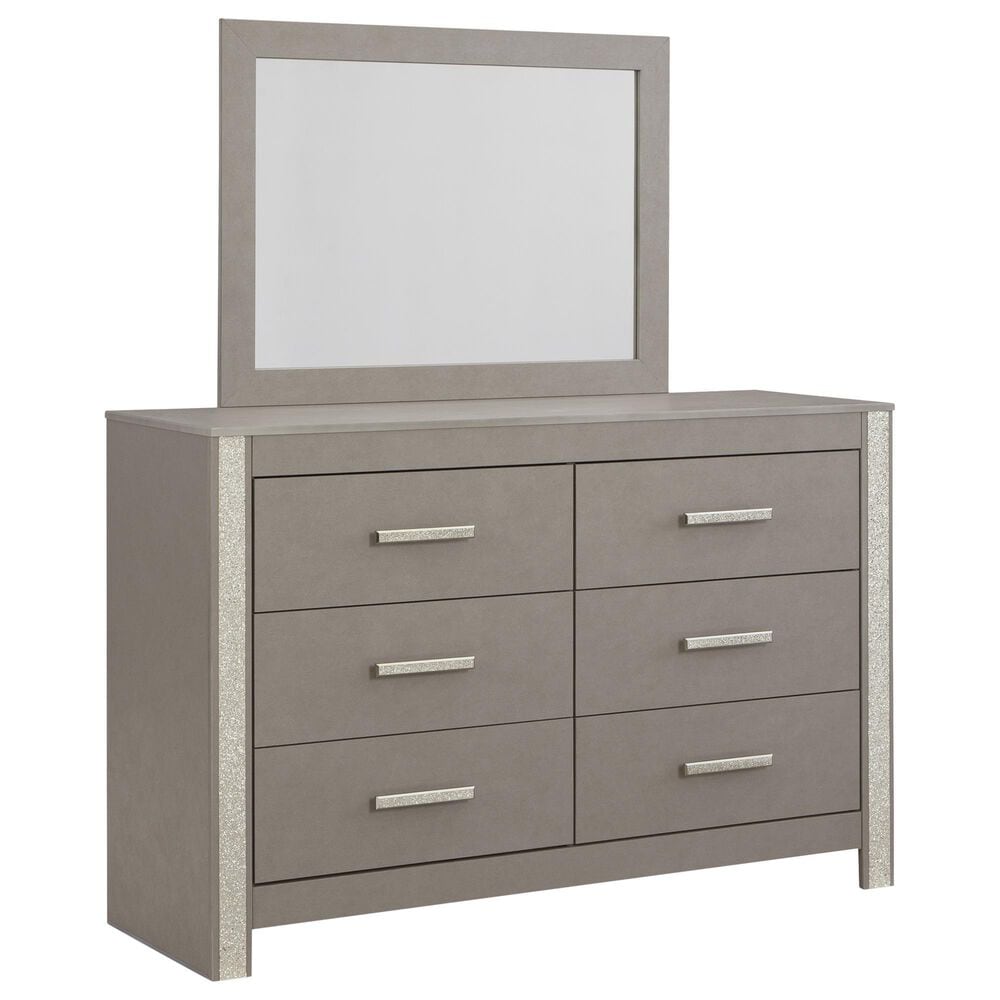 Ashley Surancha 6-Drawer Dresser and Mirror in Gray, , large