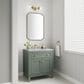 James Martin Vanities Chicago 30" Single Bathroom Vanity in Smokey Celadon with 3 cm Carrara White Marble Top and Rectangular Sink, , large
