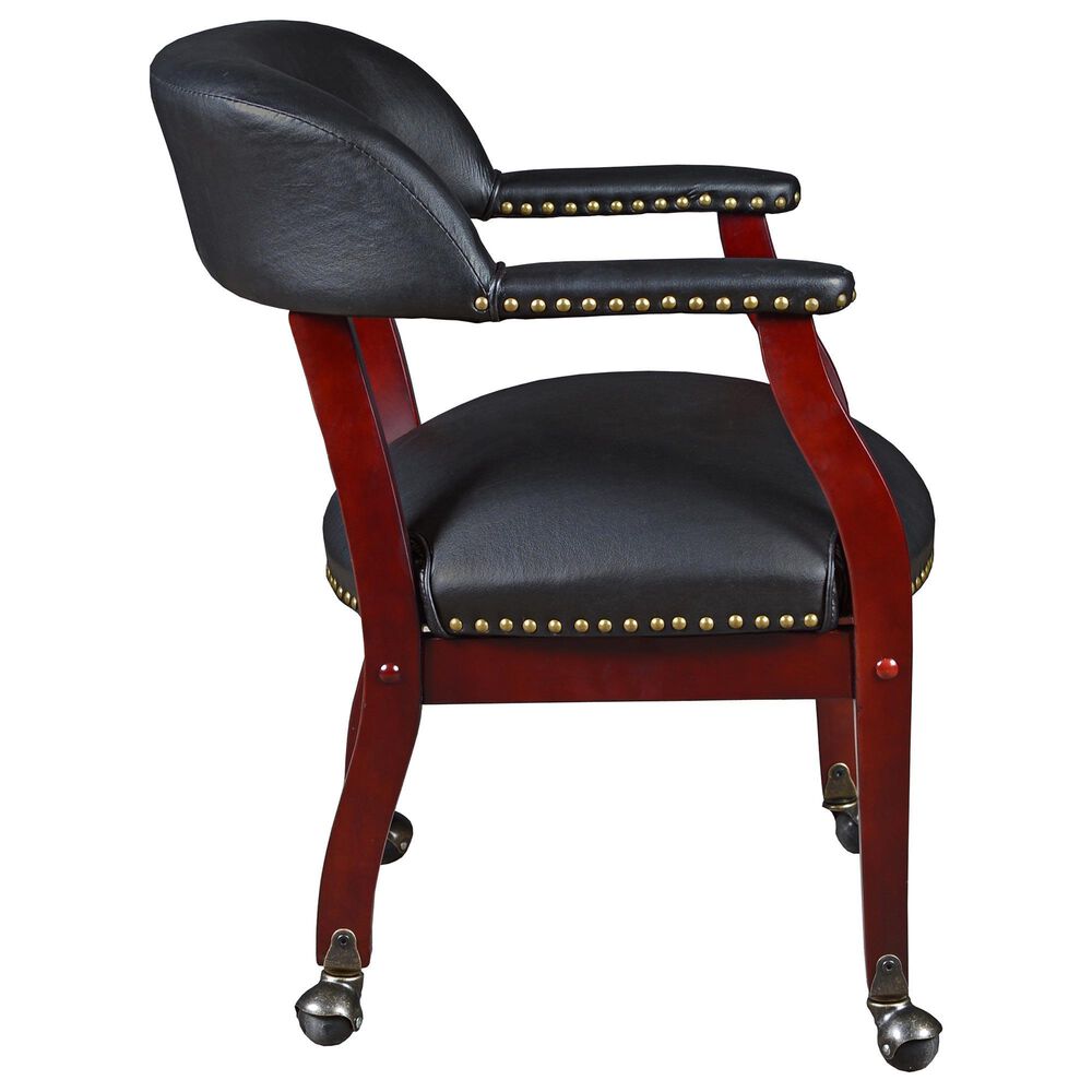 Regency Global Sourcing Ivy League Low Curved Back Captain Chair with Casters in Black, , large