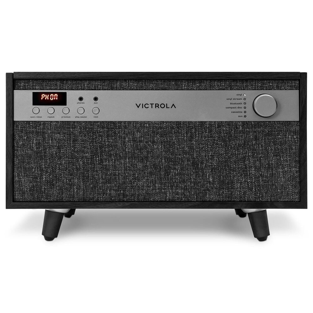 Victrola Century 6-in-1 Music Center Record Player with 3-Speed Turntable in Black, , large