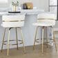LumiSource Cinch 26" Swivel Counter Stool with White Upholstery in Gold (Set of 2), , large