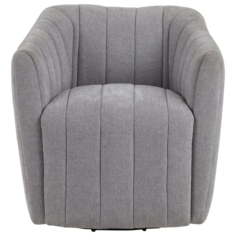 LumiSource Finley Swivel Accent Chair in Grey, , large