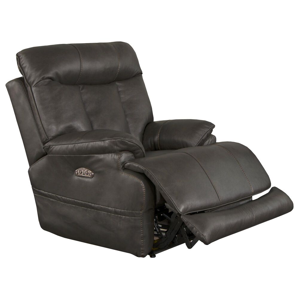 Catnapper Naples Headrest Lay Flat Power Recliner in Steel, , large