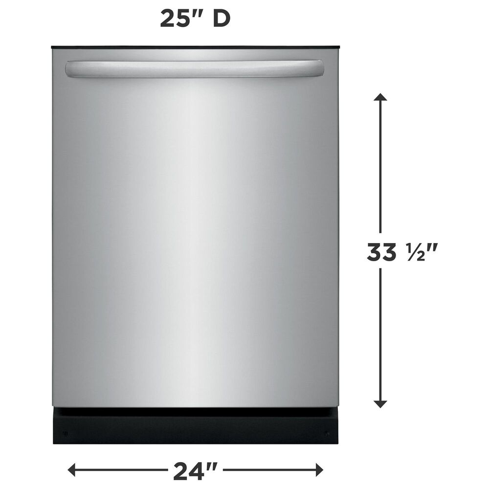 Frigidaire 4-Piece Kitchen Package with 25.6 Cu. Ft. 36" Standard Depth Refrigerator, 30" Electric Range, 1.8 Cu. Ft. Over-The-Range Microwave, 24 in. Built-In Dishwasher in Stainless Steel, , large