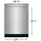 Frigidaire 4-Piece Kitchen Package with 25.6 Cu. Ft. 36" Standard Depth Refrigerator, 30" Electric Range, 1.8 Cu. Ft. Over-The-Range Microwave, 24 in. Built-In Dishwasher in Stainless Steel, , large