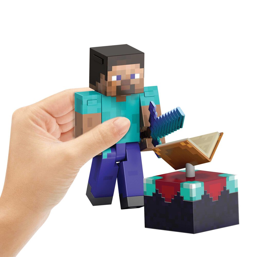 Mattel Minecraft Diamond Level Steve Action Figure with Enchanted Sword, , large