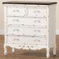 Baxton Studio Levron 5-Drawer Storage Cabinet in Walnut Brown and Antique White, , large