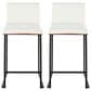 Lumisource Mason Mara Counter Stool with White Cushion in Black and Walnut (Set of 2), , large