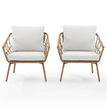 Crosley Furniture Juniper 2-Piece Patio Armchair Set in Creme, , large