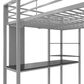 DHP Abode Full Metal Loft Bed with Desk in Silver, , large