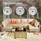 HOMLUX 11-Piece Outdoor Modular Sofa Conversation Set in Beige, , large
