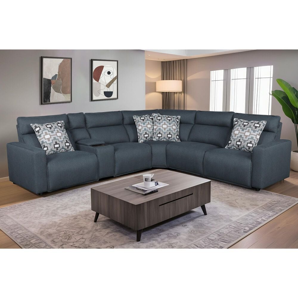 Henglin Home Bentley 6-Piece Power Reclining Sectional in Baltic, , large