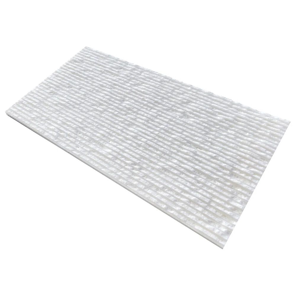 Soho Studio Carvina Carved Cube Bianco Ice White 12" x 24" Marble Tile, , large