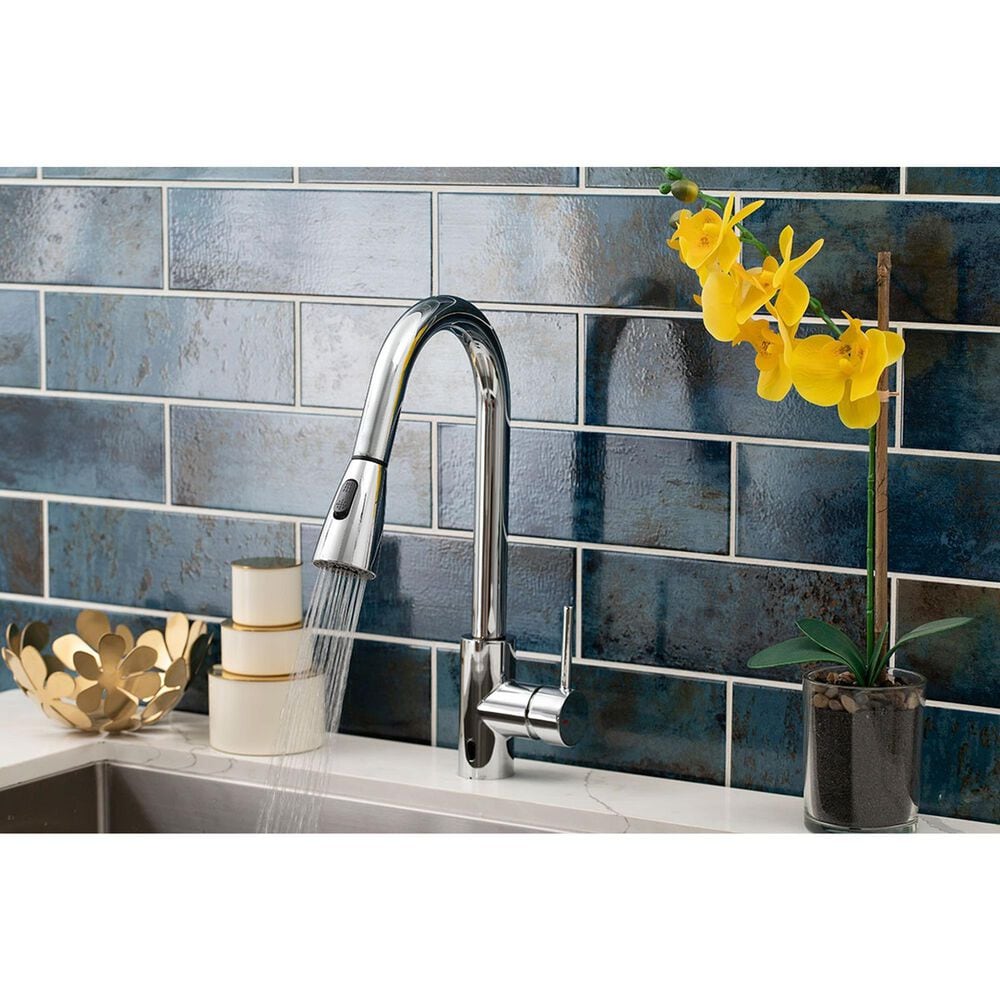 MS International Touch-Less Infrared Sensor Kitchen Faucet in Polished Chrome, , large