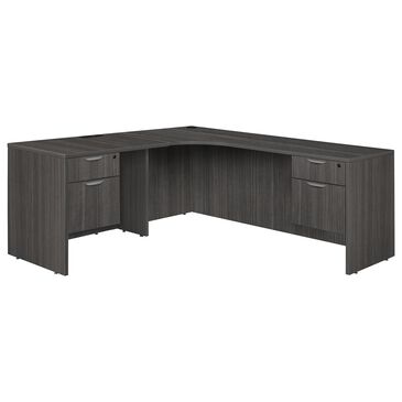 Regency Global Sourcing Legacy Contemporary 71" Double Pedestal Left Corner Credenza with Return in Ash Grey, , large