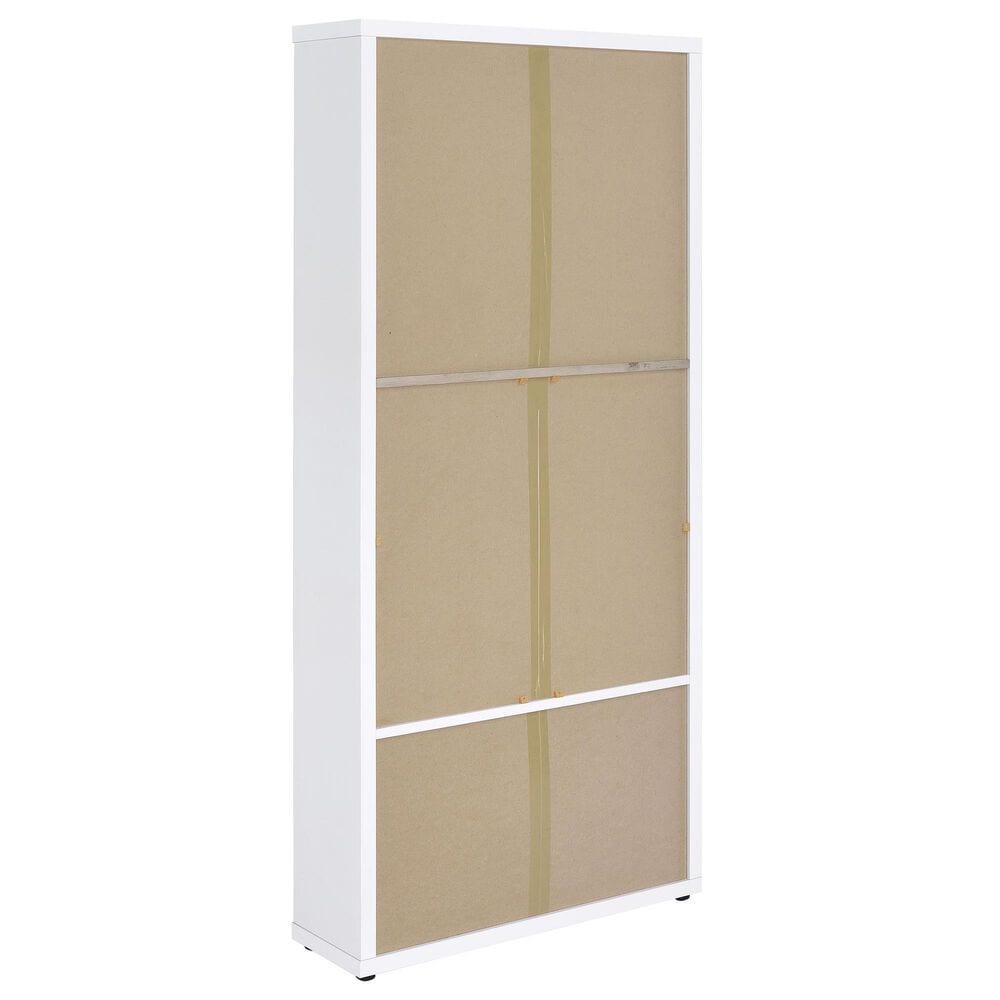 Coaster Hawthorne 4-Shelf Glass Door Tall Cabinet in White, , large