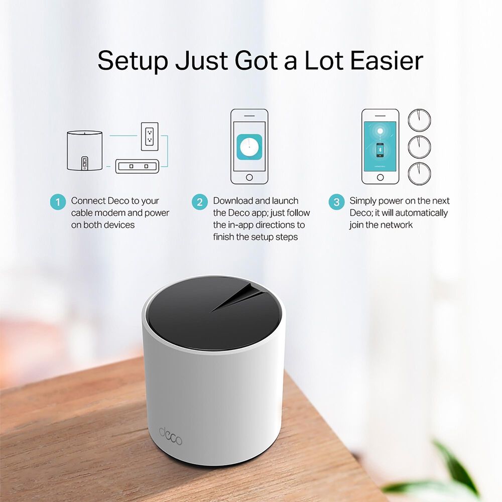 TP Link AX1800 Whole Home Mesh Wi-Fi System in White &#40;Set of 3&#41;, , large