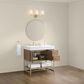 37B Mauri 36" Single Bathroom Vanity with Metal Base in Walnut Drift with High-Profile 4" White Composite Stone Top, , large