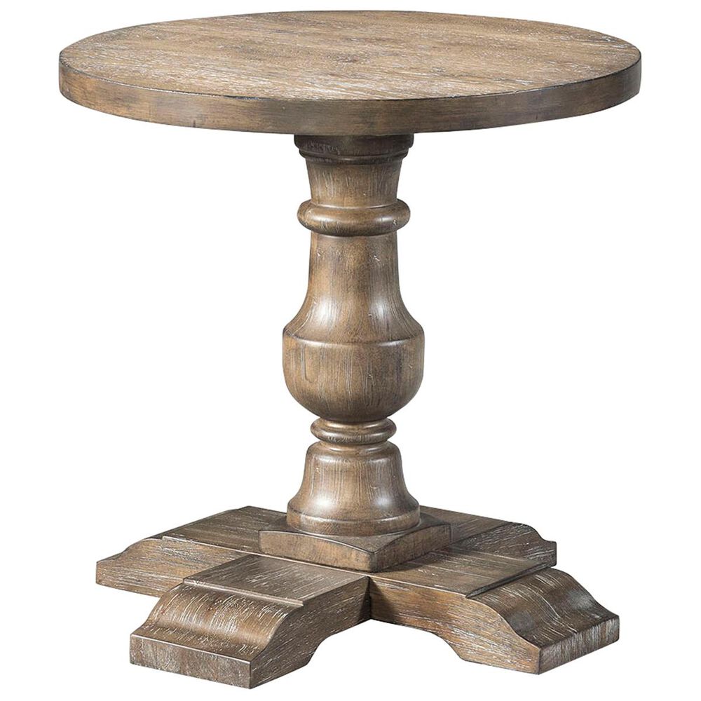Lane Charleston Round Chairside Table in Barley Oak and ...