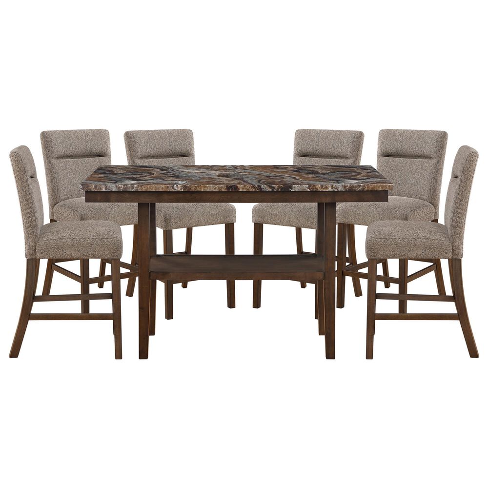 Modern Market 7-Piece Rectangular Dining Set in Black and Dark Brown, , large