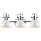 Golden Lighting Duncan 3-Light Bath Vanity in Chrome with White Shades, , large
