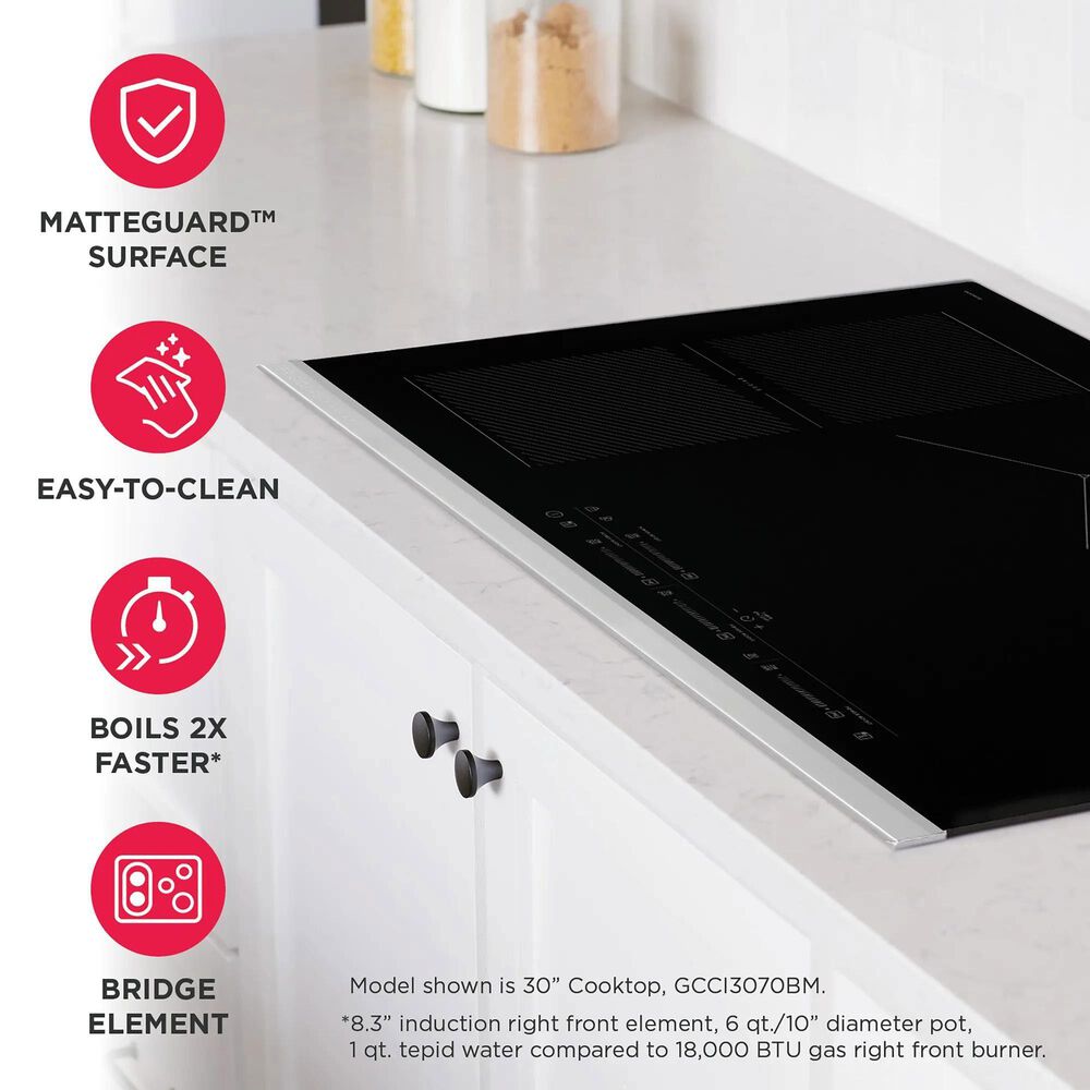 Frigidaire Gallery 30" Induction Cooktop with MatteGuard Surface in Stainless Steel and Black, , large