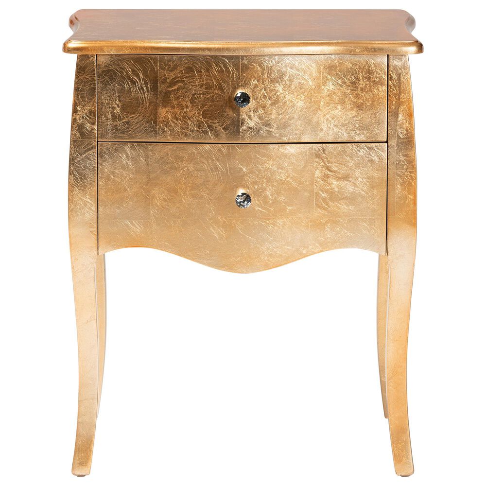 Baxton Studio Patrice 2-Drawer End Table in Gold, , large