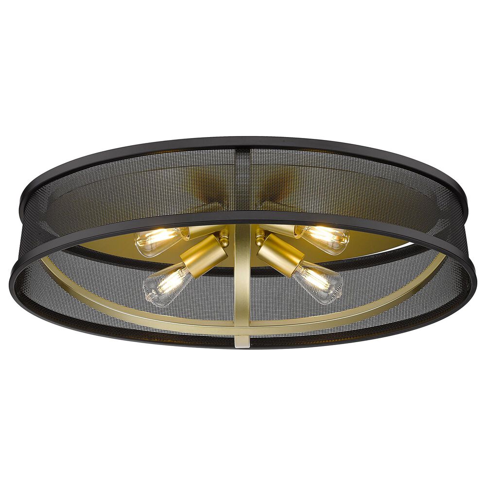 Golden Lighting Colson 24" Flush Mount with Black Shade in Olympic Gold Finish, , large