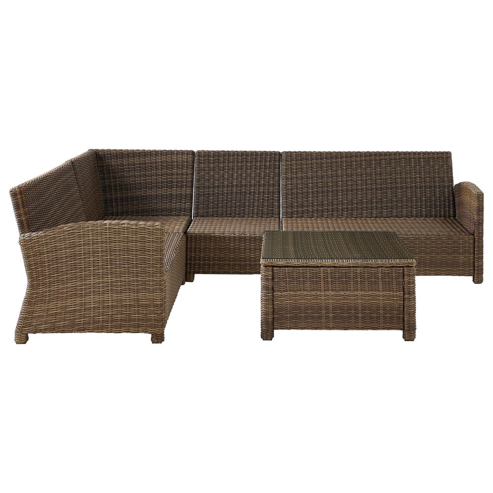 Crosley Furniture Bradenton 5-Piece Patio Sectional Set in Gray and Brown, , large