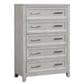 New Heritage Design Wooden Top Bedroom Chest in Mist Gray, , large