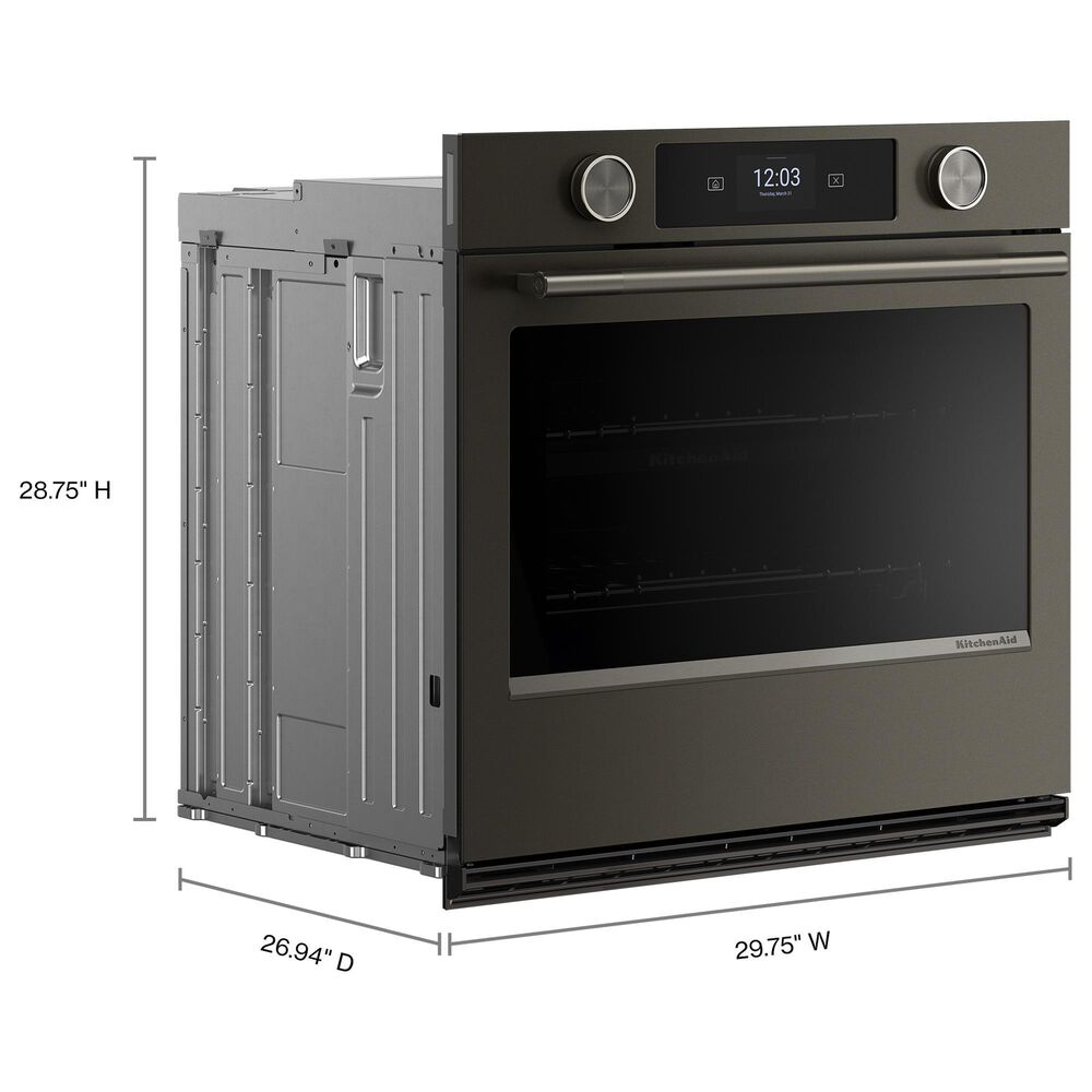 KitchenAid 2-Piece Kitchen Package with Black Ore 30" Smart Single Wall Oven and Black 30" Electric Cooktop, , large