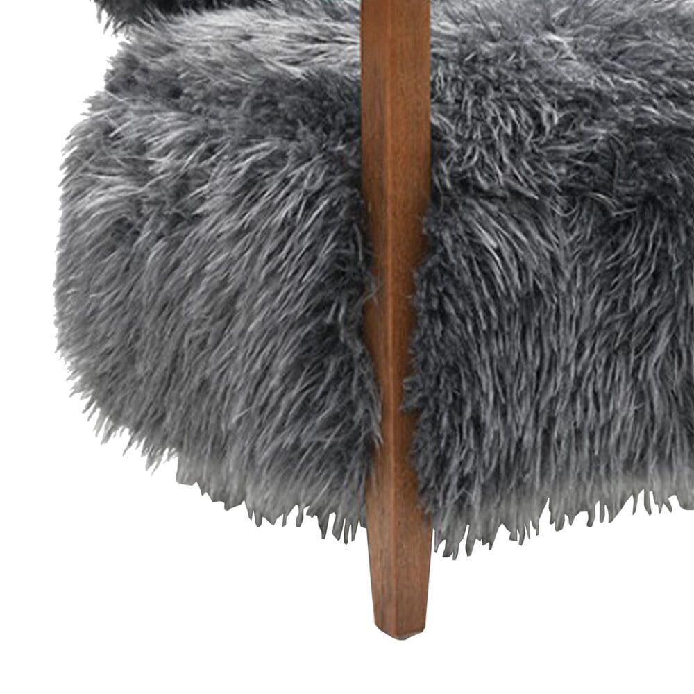 Furniture of America Lumir Long-Haired Accent Chair in Charcoal Gray, , large