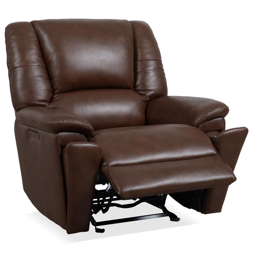 Flexsteel Plush Power Gliding Recliner with Power Headrest and Lumbar in Tavern Brown, , large