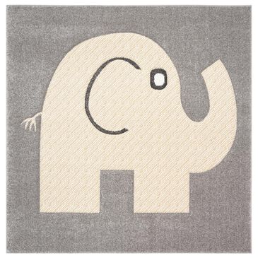 Safavieh Carousel CRK165 3" Square Grey and Ivory Kids  Area Rug, , large