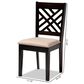 Baxton Studio Caron Side Chair with Sand Cushion in Espresso Brown (Set of 4), , large