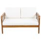 Hearth and Haven 2-Piece Outdoor Conversation Set with Cream Cushion in Light Teak, , large