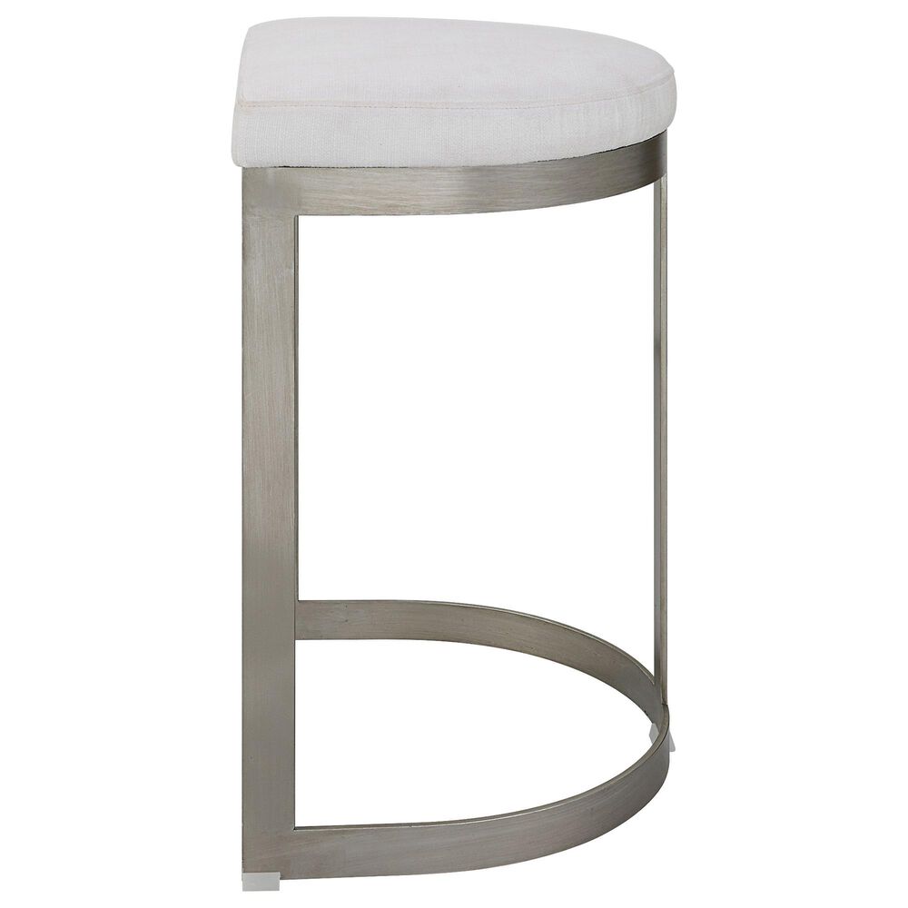 Uttermost Ivanna Counter Stool in Brushed Silver, , large