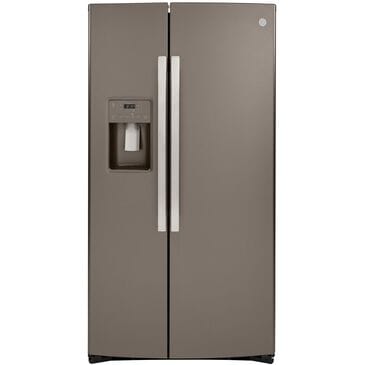GE Appliances 21.8 Cu. Ft. Counter Depth Side by Side Refrigerator in Slate, , large
