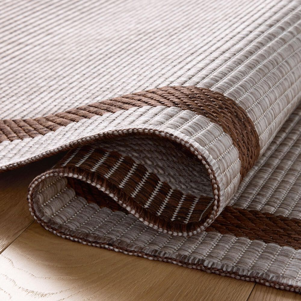 Loloi Easton Dove and Coffee 2&#39;3&quot; x 3&#39;9&quot; Indoor/Outdoor Area Rug, , large